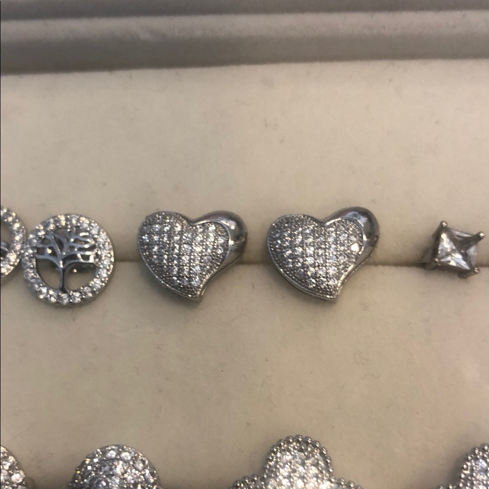 Earrings Pushbacks - Silver Tone Heart Shaped